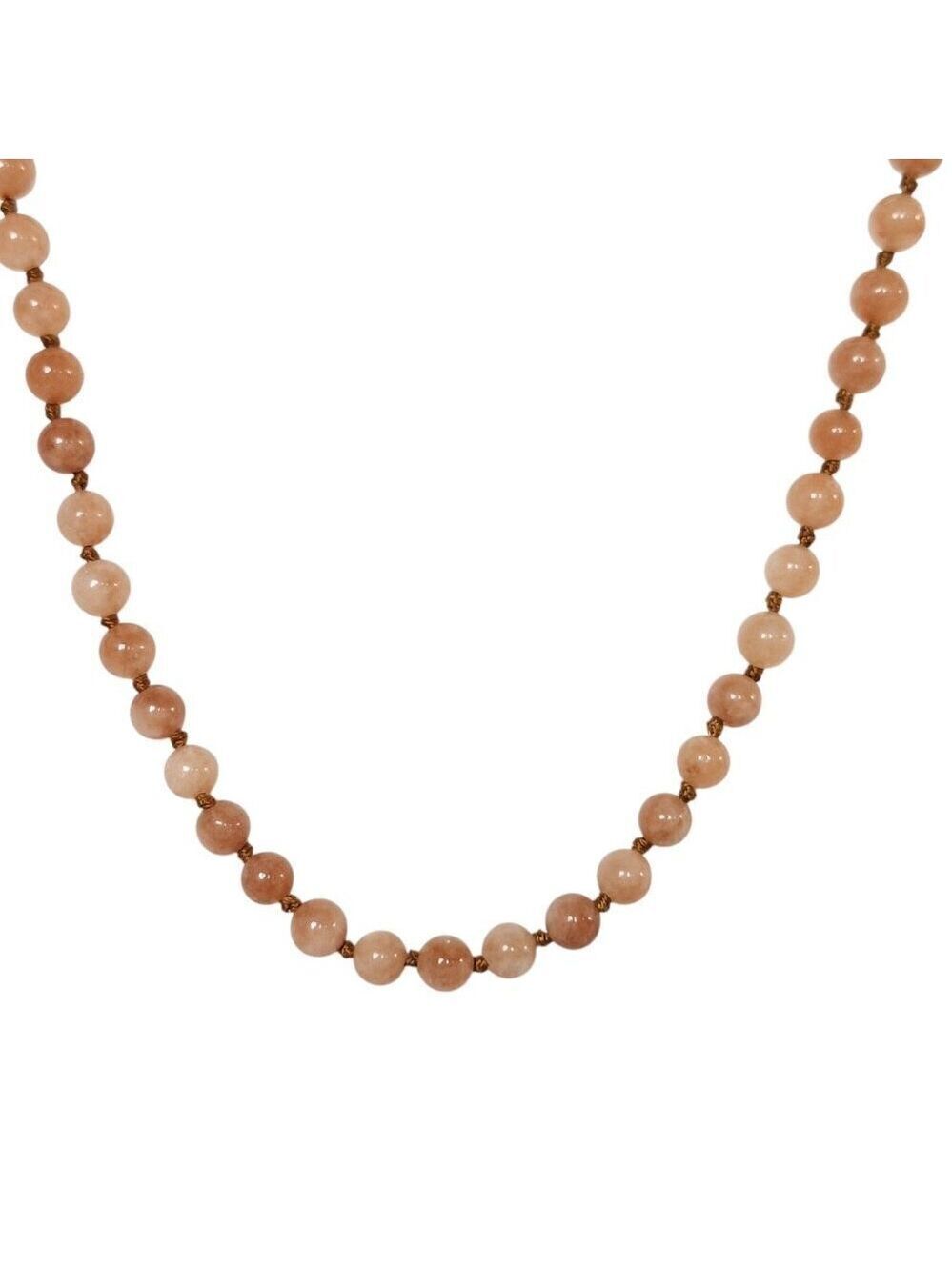 Vintage Light Pink Marbled Beaded Necklace
